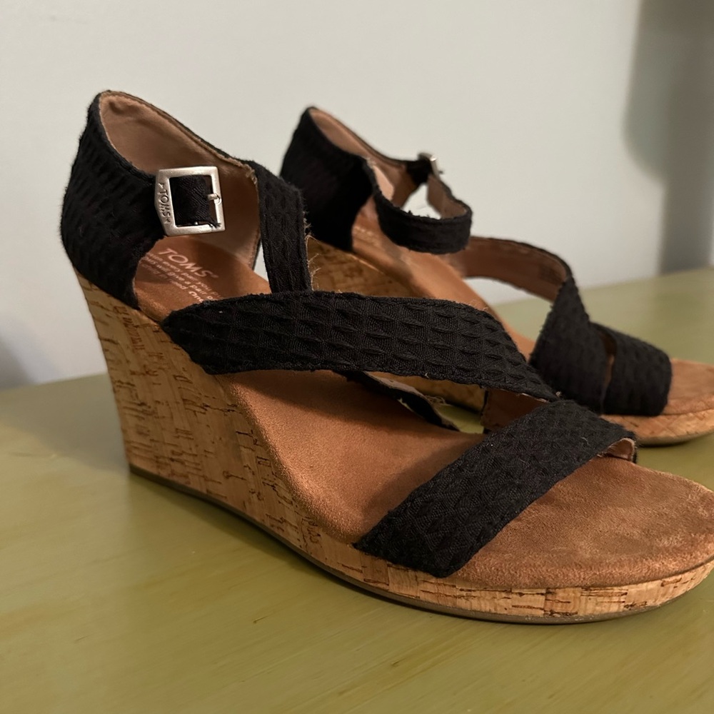 Toms Wedges with strap- women’s size 8